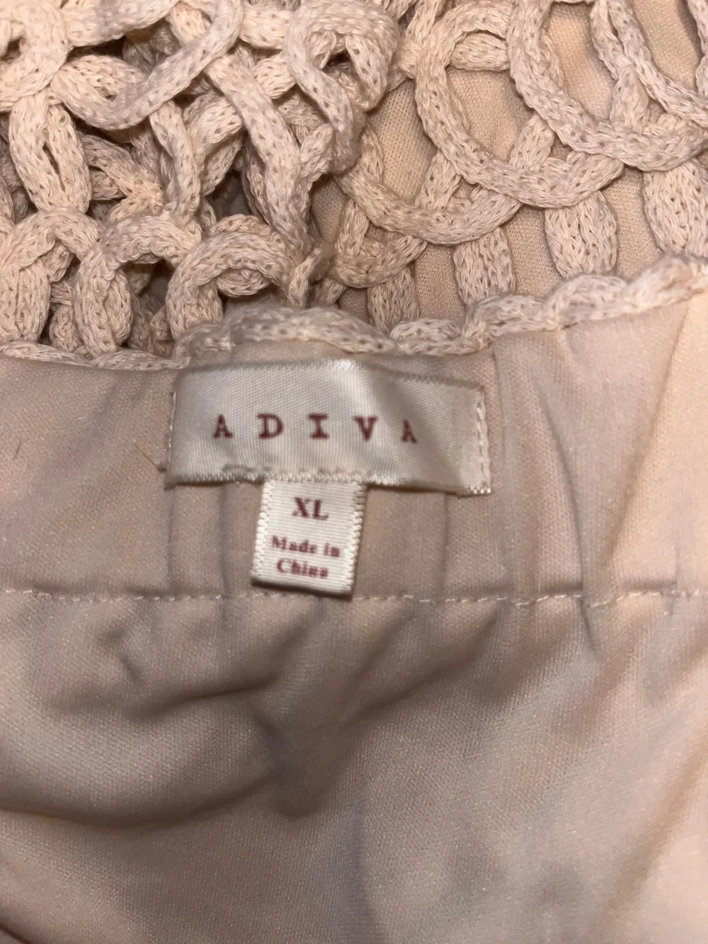 Adiva Cream Crochet Skirt with Lace Hem - Picture 2 of 4